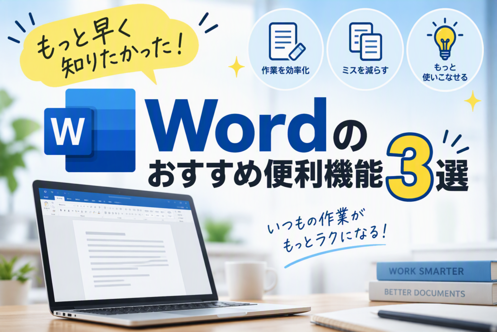 もっと早く知りたかった!Wordのおすすめ便利機能3選
